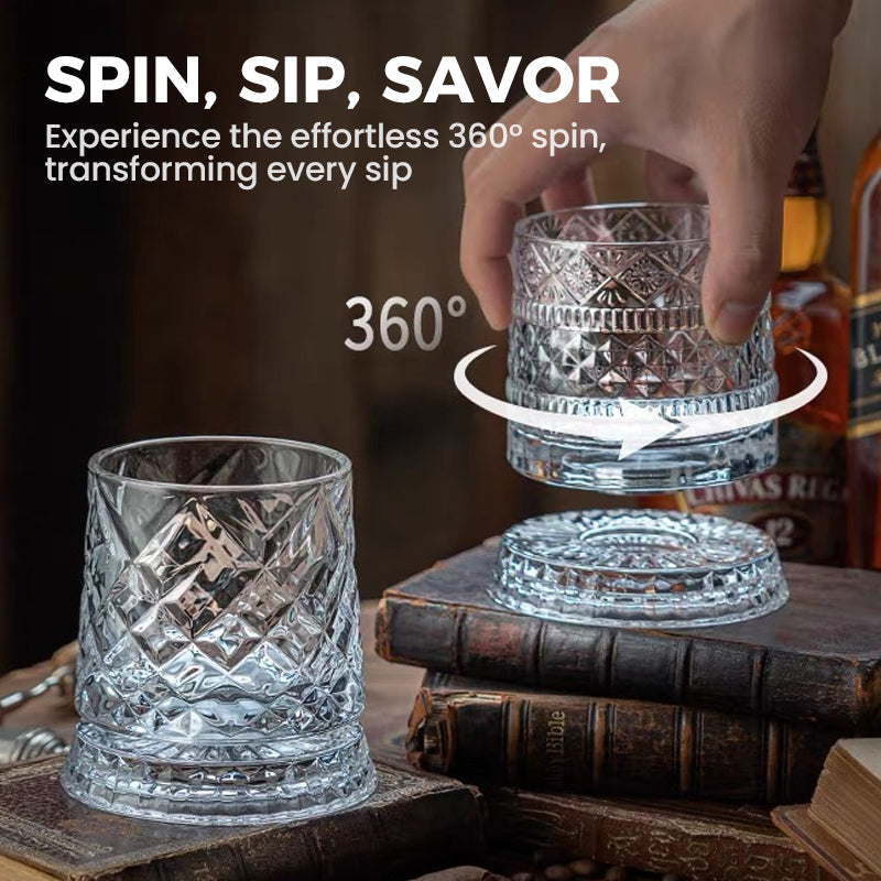 🥛💎Hot Sale 49% OFF✨🔥360° Rotating Whiskey Glass Tumbler